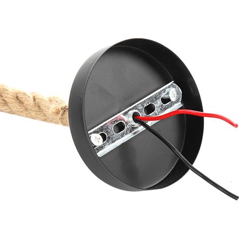 Douille E27, câble en corde de chanvre de 1 m, fil électrique, support d'ampoule décoratif pour suspension DIY (1 douille) (1/5)