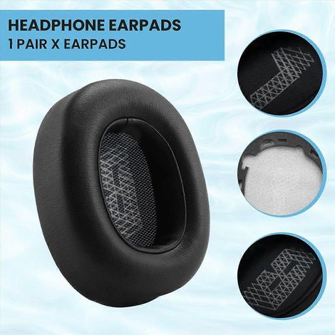 Ohrpolster aus Memory-Schaum für E65 E65BTNC, Duet NC, Live Kopfhörer - Ergonomische Polsterung, erstklassiger Tragekomfort, langlebiger Ersatz, kompatibel mit Over-Ear-Kopfhörern, stilvolles Grau, 2  (1/5)
