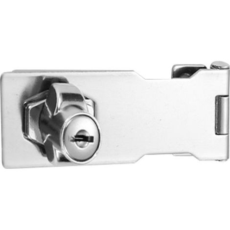 (2 pack) Moraillon de Verrouillage en Métal Boulon de Porte Loquet Boucle avec Cadenas et Clé - pour Verrouiller la Remise Portes Armoires Boites Meubles (1/4)