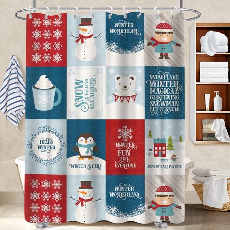 Rideau de douche imperméable en polyester 180x180 tissu respirant rideau séchage rapide pour mobi (1/5)