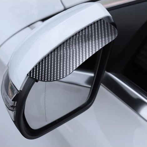 2 Pièces Rétroviseur Pluie Sourcils, Protecteur De Pluie Pour Rétroviseur En Fibre De Carbone, Anti-Pluie Cache Pour Rétroviseur Arrière De Voiture, Accessoires Rétroviseurs Latéraux Voitures (1/5)