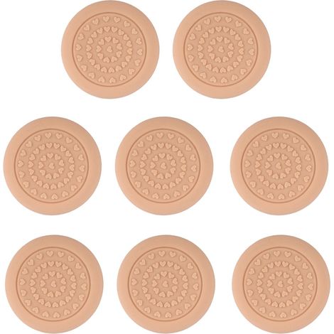8 Patins Stabilisateurs Antidérapants pour Planches à Découper - Pieds Caoutchouc Auto-Adhésifs, Imperméables, Silencieux, Protègent le Plan de Travail (Brun Clair) (1/5)