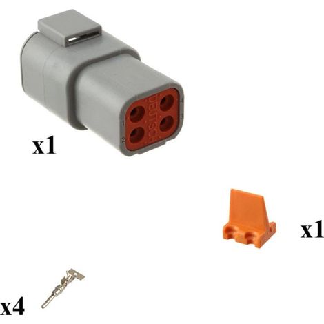 Kit connettore serie DTP porta maschio 4 vie