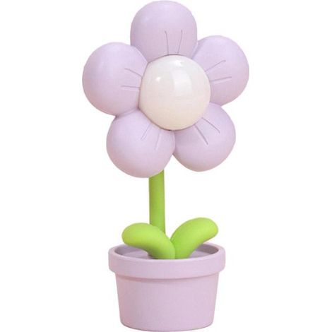 Veilleuse à fleurs pour enfants lumière douce pliable 360 degrés alimentée par batterie lampe de chevet salon Violet (1/4)