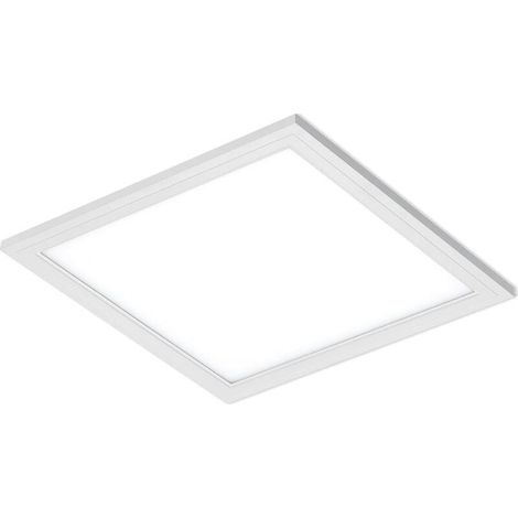 Plafonnier LED carré en blanc, Luminaire Plafonnier, Plafonnier Chambre, Plafonnier Salon, Panneau LED 20 W, 30 x 30 cm, Couleur de lumière blanc neutre (1/4)