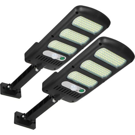 Lauwexe – Lot de 2 lampes solaires d'extérieur 213 LED – Détecteur de mouvement – 3 modes – Étanches IP65 – Luminosité 1200 lumens (1/5)