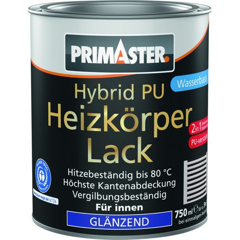 Primaster Hybrid PU-Heizkörperlack weiß glänzend 750 ml HeizkÃ¶rperlack