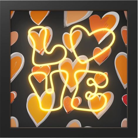 WD LifeStyle Cornice con Inserti Luminosi 30 x 30 Cm Decoro Love