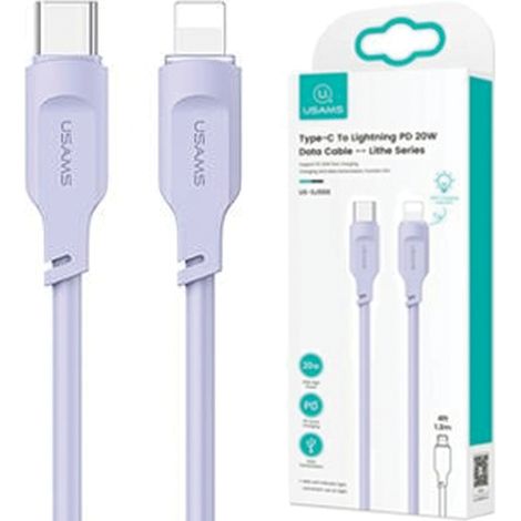Usams USB-C auf Lightning Kabel 20W 1.2mPD Schnellladung Lithe Serie lila/lila SJ566USB03 (US-SJ566) (1/5)