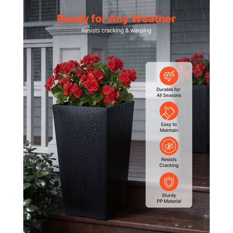 Jardinière Haute Lot de 2 Pot de Fleur Haut 55 cm pour Plantes Intérieur Extérieur Porche Entrée Terrasse Jardin, avec Style Modern… (1/5)