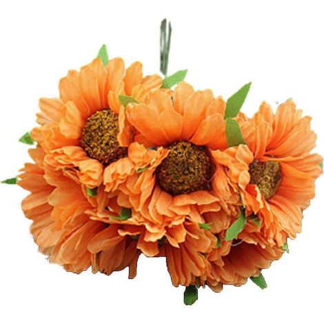 HOW-E Outil de confection de couronnes de fleurs artificielles inodores en tissu, chrysanthème artificiel pour accessoires photoorange (1/5)