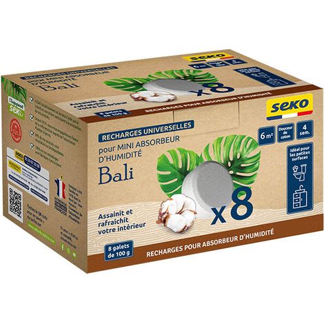 Recargas Universales Aroma a Algodón para Absorbedor de Humedad Bali 8 x 100 g Recargas Universales
