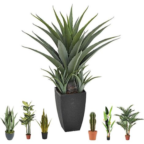Künstliche Agave 73 cm mit Topf Plastikpflanzen zur Gartendekoration für Innen- und Außenbereiche