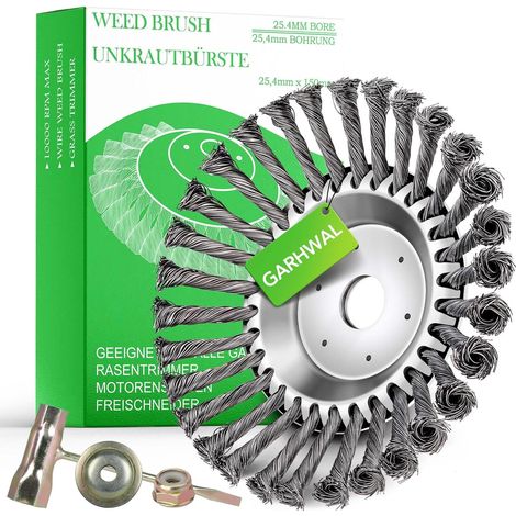 Brosse Métallique Conique - 1 Pièce - Acier - Débroussailleuse 150mm x 25,4mm - Jardin (1/5)