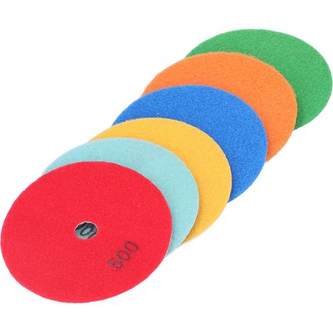 6 disques polissage diamant résine 125mm abrasion silencieux dissipation thermique marble granit céramique 50-2000 (1/5)