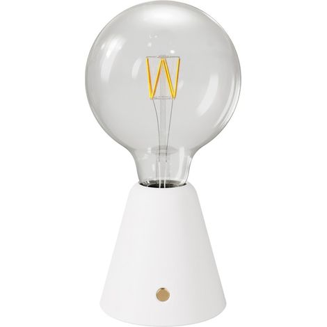 Lampe portative LED rechargeable Cabless01 avec ampoule globo G125 - Avec ampoule, Blanc (1/5)
