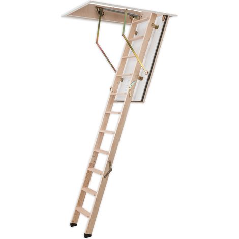 Dolle Bodentreppe F30 3-teilig bis 285cm Raumhöhe mit U-Wert 0,96 Deckenöffnung 140x70cm (1/4)