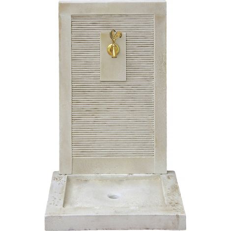 Fuente "ETNA" - de piedra reconstituida - 57 x 42 x 87 cm Beige