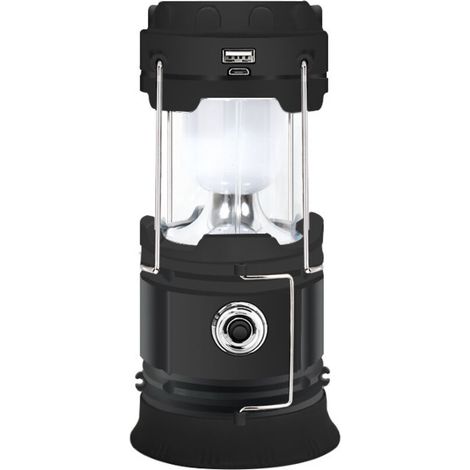 Lanterne de camping à LED solaire et lampe de poche USB pour extérieur, adaptée pour les urgences, les tempêtes, les pannes, les lanternes extérieures portatives (1/5)