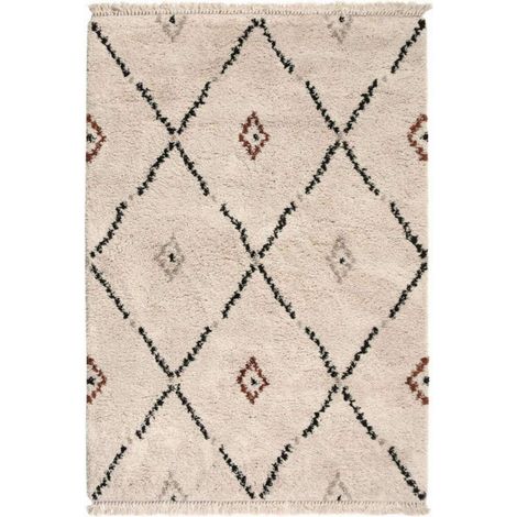 VIVARAISE - Tapis ethnique Vivaraise Elias en polypropylène naturel 120x170 cm (1/5)