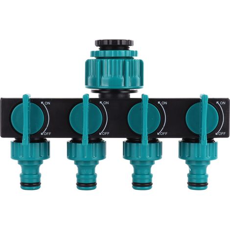 Répartiteur de tuyau d'arrosage à 4 voies, distributeur de raccords pour robinet d'eau, outil d'irrigation agricole et de jardin (1/5)
