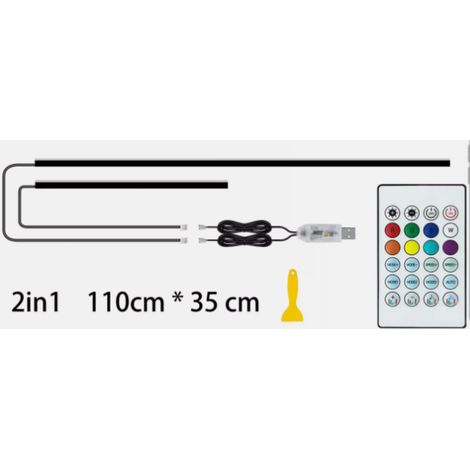 1 Kit Éclairage Ambiant RGB, Bandes LED Fibre Acrylique, 16 Millions Couleurs, Mode Musique, Tableau de Bord Voiture(Troisième trimestre : septembre) (1/5)