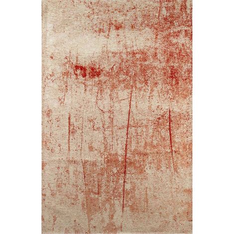 Tapis rouge ocre abstrait intérieur extérieur antidérapant - 80 x 150 cm (1/5)