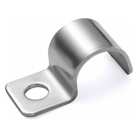 20 Pièces fixation grillage rigid,U-Collier de Serrage Lourd un trou Acier inoxydable fixation grillage rigide sur mur Pour installation de câble L'intérieur Et L'extérieur Ø 16 mm (1/5)