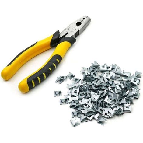 Lot de 300 clips en métal pour cage de chien Ensemble de pinces et de pinces à boucle en fil métallique pour chien de chat de compagnie et le grillage de barrière de mouton de bétail (1/4)