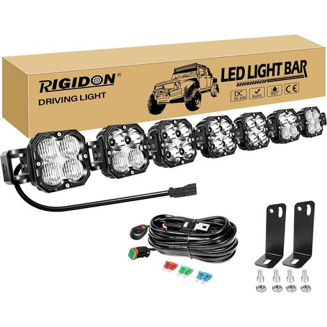 Barre de Led 4x4 avec 12V DT faisceau kit, 47 Pouces 118 cm 210W 17500LM Barre lumineuse led pour offroad Véhicules Voiture Camion ATV UTE, 6000K feu antibrouillard, Étanche phare de travail (1/5)