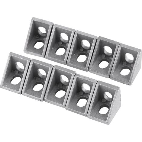 10pcs Aluminum Alloy L Shape Corner Bracket Right Angle Brace Fastener 20x20mm