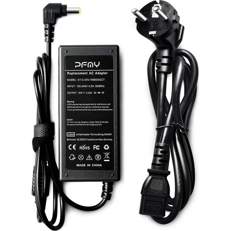 Alimentation Ordinateur Portable Chargeur Adaptateur Laptop AC Adapter 19V 3.42A 65W pour Acer Aspire 5250g 5750g 5920g 5253 5349 5733 5742g 7560 A315 A314 ES1-511 ES1-571 Notebook (1/4)