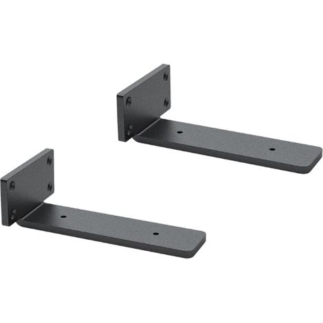 Soporte de pared en forma de L de alta resistencia para estanterías de bricolaje, 15 cm, 2 unidades (negro) (1/5)