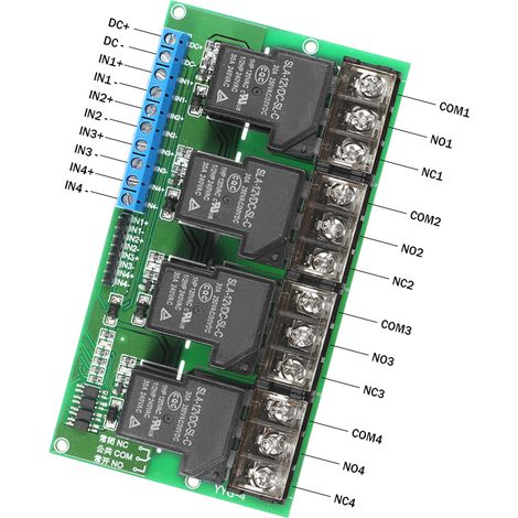 Steuerplatine für ein 4-Kanal-12V-DC-30A-Relaismodul, optisch isoliert, High/Low-Triggerung YYG-4 (1/5)