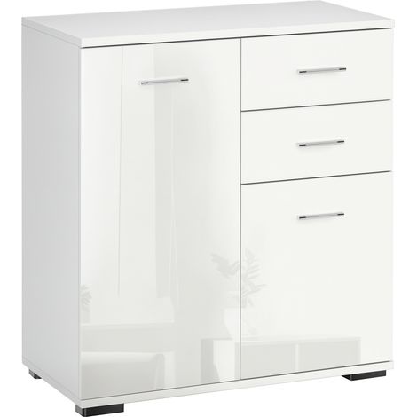 HOMCOM Cabinet Sideboard Cupboard Buffet Solo High Gloss Front Face Door Drawer (1/5)