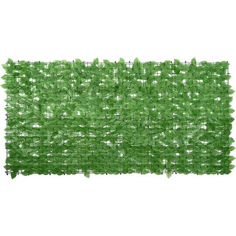 Écran de balcon avec feuilles vert 200x100 cm (1/5)