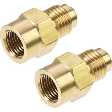 2 pcs Messing Rohrverschraubung, 1/4 SAE Flare Außengewinde 1/8NPT Innengewinde, (1/4)