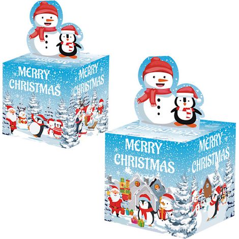 Coffret cadeau tirelire surprise de Noël – Tombola avec argent caché49Bonhomme de neige bleu neige (1/5)