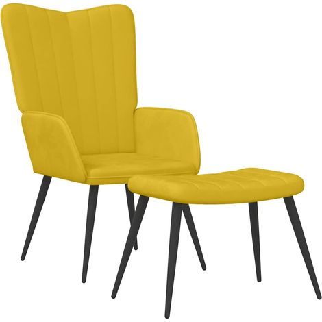 Maison Exclusive - Relaxsessel mit Hocker Senfgelb Samt (1/5)