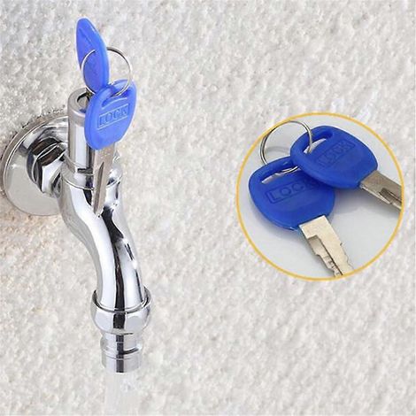 Robinet extérieur antivol familial avec serrure à clé, robinet en cuivre, mitigeur d'eau froide extérieur simple, étanche et antirouille ( ) (1/5)