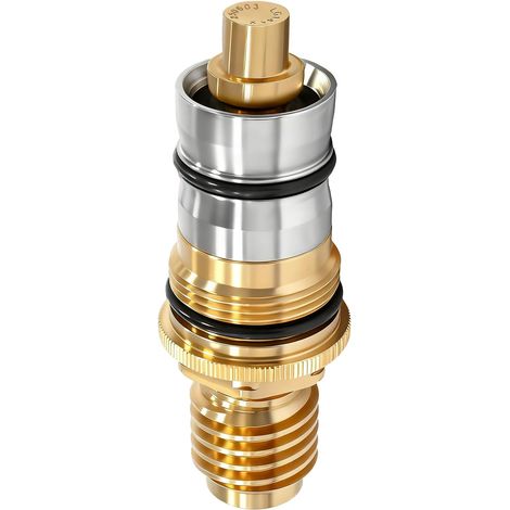 GR-47450000 Cartouche de thermostat 1/2 pouce en laiton et acier inoxydable - Compatible avec Grohtherm 1000/3000 et Automatic 2000 - Pièce de rechange 47450000