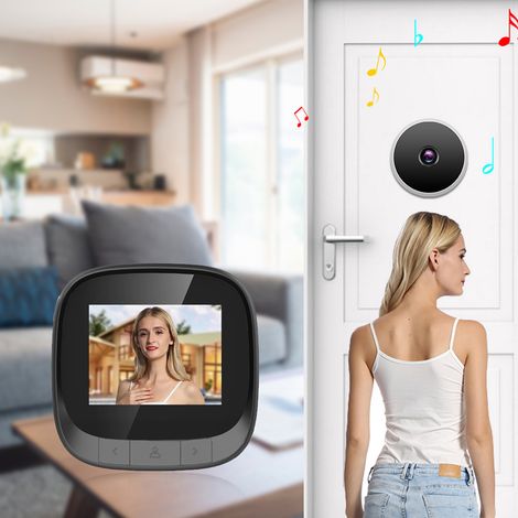 Visionneuse visuelle intelligente de porte 2,4 pouces, judas vidéo numérique, caméra de surveillance oculaire de sécurité (1/5)