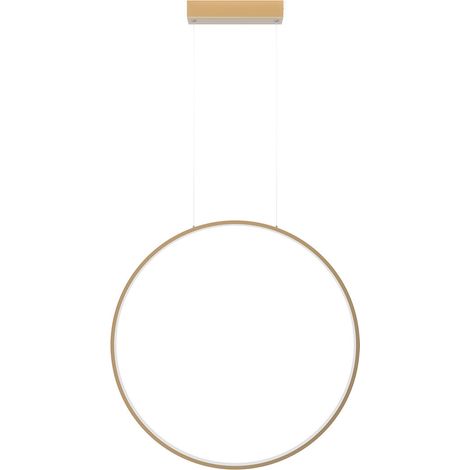 Moderne goldene Hängeleuchte für Bad und Küche, vertikaler Ring, Ø60cm, variable Farbe, LED, 35W, MIRROR Light Prestige