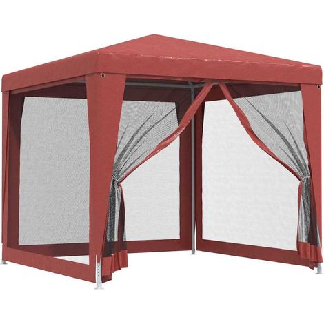 Maison Exclusive - Partyzelt mit 4 Mesh-Seitenwänden Rot 2,5x2,5 (1/5)
