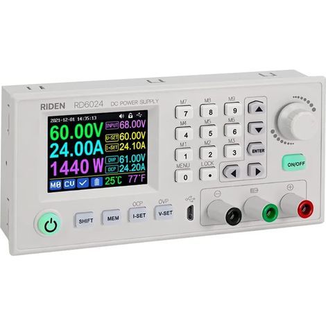 Alimentations à courant constant réglables 24A 12V 36V 48V 60V Écran couleur 2,4 pouces Stockage de données Contrôle logiciel PC Contrôle application mobile Alimentations multifonctionnelles