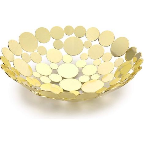 Cesta frutera de metal para encimera，cesta expositora de frutas，soporte para pan y verduras，color dorado mate (1/5)