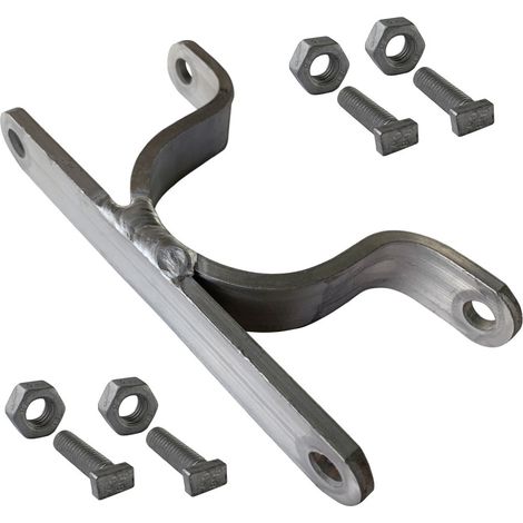 Bride de fixation pour poteau Bride simple ou double avec boulonnerie. Système de fixation pour panneaux - Diam 60 mm (Bride double) - À l'unité