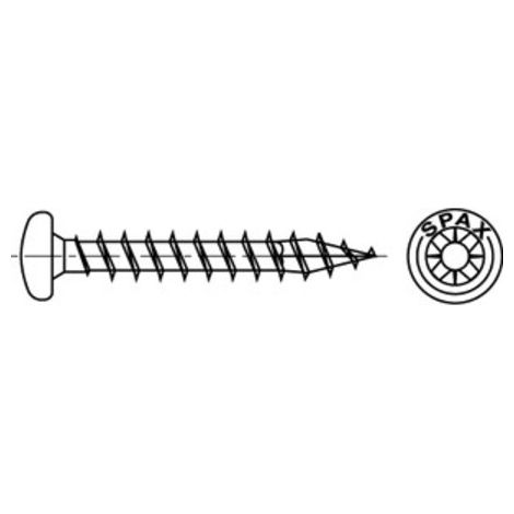 Spax Universalschraube 4,5 x 40 mm Halbrundkopf Kreuzschlitz Z Vollgewinde 4CUT WIROX A3J 500 Stk