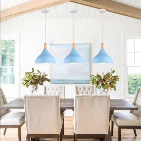 3pcs Lustre Moderne,E27 Lampe de Plafon de Style Edison Suspension Luminaire en Goutte Chapeau pour Restaurant Cafe (1/4)