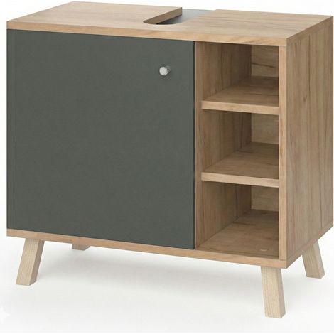Meuble sous vasque simple Senyo, Anthracite, 60 x 54 cm, Vicco